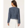 imageAllegra K Womens Plaid Tweed Blazer Long Sleeve Open Front Work Office Short JacketDark Blue
