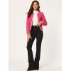 imageAllegra K Womens Plaid Tweed Blazer Long Sleeve Open Front Work Office Short JacketHot Pink
