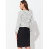 imageAllegra K Womens Plaid Tweed Blazer Long Sleeve Open Front Work Office Short JacketWhite