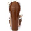imageAllegra K Womens Platform Bow t Strap Chunky Heels PumpsBrown
