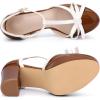 imageAllegra K Womens Platform Bow t Strap Chunky Heels PumpsBrown