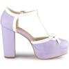 imageAllegra K Womens Platform Bow t Strap Chunky Heels PumpsPurple