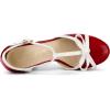 imageAllegra K Womens Platform Bow t Strap Chunky Heels PumpsRed