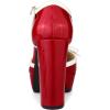 imageAllegra K Womens Platform Bow t Strap Chunky Heels PumpsRed