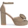 imageAllegra K Womens Platform Flower Heels Square Toe Chunky Heel SandalsKhaki