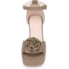 imageAllegra K Womens Platform Flower Heels Square Toe Chunky Heel SandalsKhaki