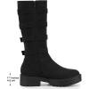 imageAllegra K Womens Platform Goth Boots Buckles Round Toe Chunky Heel Knee High BootsBlack