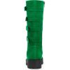 imageAllegra K Womens Platform Goth Boots Buckles Round Toe Chunky Heel Knee High BootsEmerald Green