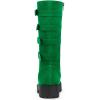 imageAllegra K Womens Platform Goth Boots Buckles Round Toe Chunky Heel Knee High BootsEmerald Green