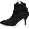imageAllegra K Womens Point Toe Bow Stiletto Heel Ankle BootsBlack