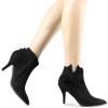 imageAllegra K Womens Point Toe Bow Stiletto Heel Ankle BootsBlack