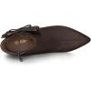 imageAllegra K Womens Point Toe Bow Stiletto Heel Ankle BootsDark Brown