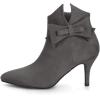 imageAllegra K Womens Point Toe Bow Stiletto Heel Ankle BootsGrey