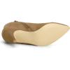 imageAllegra K Womens Point Toe Bow Stiletto Heel Ankle BootsKhaki