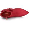 imageAllegra K Womens Point Toe Bow Stiletto Heel Ankle BootsRed