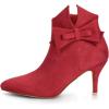 imageAllegra K Womens Point Toe Bow Stiletto Heel Ankle BootsRed