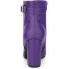 imageAllegra K Womens Pointed Toe Buckle Decor Heel Ankle BootiesPurple