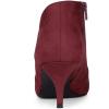 imageAllegra K Womens Pointed Toe Kitten Heel Cutout Ankle BootsBurgundy