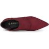 imageAllegra K Womens Pointed Toe Kitten Heel Cutout Ankle BootsBurgundy