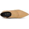 imageAllegra K Womens Pointed Toe Kitten Heel Cutout Ankle BootsKhaki