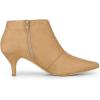 imageAllegra K Womens Pointed Toe Kitten Heel Cutout Ankle BootsKhaki