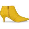 imageAllegra K Womens Pointed Toe Kitten Heel Cutout Ankle BootsYellow