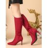 imageAllegra K Womens Pointed Toe Stiletto Heels Knee High BootRed