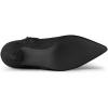 imageAllegra K Womens Pointed Toe Zip Stiletto Kitten Heel Ankle BootiesBlack