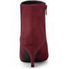 imageAllegra K Womens Pointed Toe Zip Stiletto Kitten Heel Ankle BootiesBurgundy