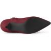 imageAllegra K Womens Pointed Toe Zip Stiletto Kitten Heel Ankle BootiesBurgundy