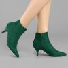 imageAllegra K Womens Pointed Toe Zip Stiletto Kitten Heel Ankle BootiesEmerald Green