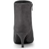 imageAllegra K Womens Pointed Toe Zip Stiletto Kitten Heel Ankle BootiesGreys