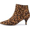 imageAllegra K Womens Pointed Toe Zip Stiletto Kitten Heel Ankle BootiesLeopard