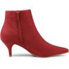 imageAllegra K Womens Pointed Toe Zip Stiletto Kitten Heel Ankle BootiesRed