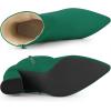 imageAllegra K Womens Pointy Toe Slouched Zipper Chunky Heel Ankle BootsGreen