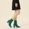 imageAllegra K Womens Pointy Toe Slouched Zipper Chunky Heel Ankle BootsGreen