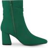 imageAllegra K Womens Pointy Toe Slouched Zipper Chunky Heel Ankle BootsGreen