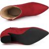 imageAllegra K Womens Pointy Toe Slouched Zipper Chunky Heel Ankle BootsRed