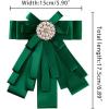 imageAllegra K Womens Pretied Bowknot Beads Bow Tie Elegant Large Ribbon BroochDeep Green