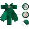 imageAllegra K Womens Pretied Bowknot Beads Bow Tie Elegant Large Ribbon BroochDeep Green