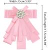 imageAllegra K Womens Pretied Bowknot Beads Bow Tie Elegant Large Ribbon BroochLight Pink