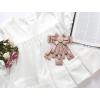 imageAllegra K Womens Pretied Bowknot Beads Bow Tie Elegant Large Ribbon BroochPink