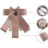 imageAllegra K Womens Pretied Bowknot Beads Bow Tie Elegant Large Ribbon BroochPink