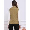 imageAllegra K Womens Puffer Vest Stand Collar Lightweight Gilet Quilted Zip VestKhaki