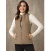 imageAllegra K Womens Puffer Vest Stand Collar Lightweight Gilet Quilted Zip VestKhaki
