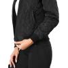 imageAllegra K Womens Quilted Zip Up Raglan Long Sleeve Bomber JacketBlack