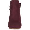 imageAllegra K Womens Round Toe Bow Decor Chunky Heel Ankle BootsBurgundy
