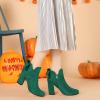imageAllegra K Womens Round Toe Bow Decor Chunky Heel Ankle BootsGreen