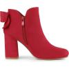 imageAllegra K Womens Round Toe Bow Decor Chunky Heel Ankle BootsRed