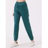 imageAllegra K Womens Satin Pants Tie Elastic High Waist Shiny Silky Dressy Satin Cargo JoggersBluegreen